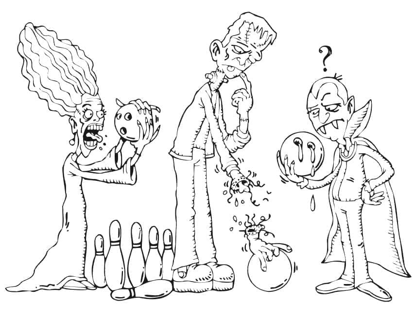 Coloriage Frankenstein et les monstres