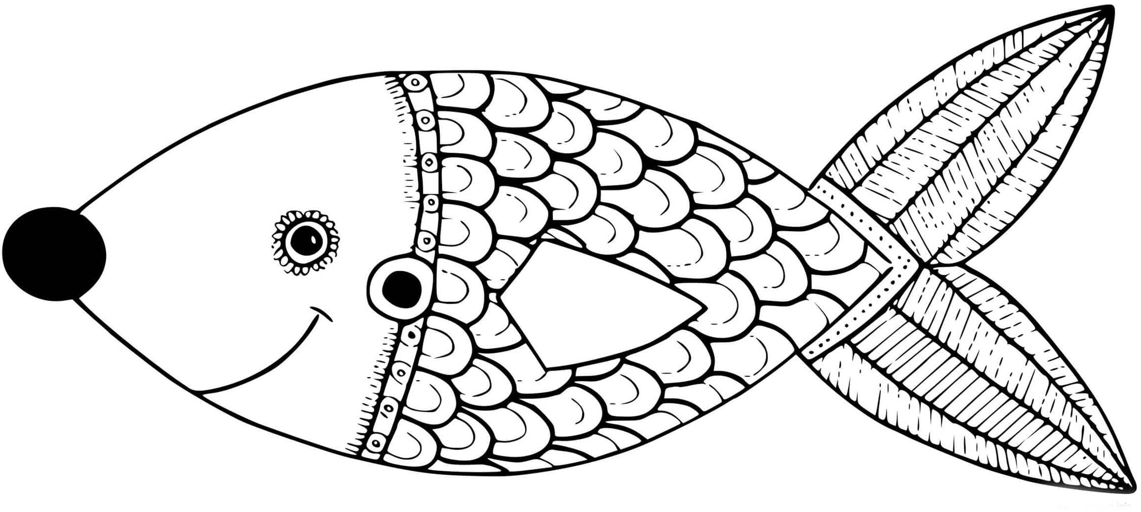 Coloriage Gratuit Poisson d'avril