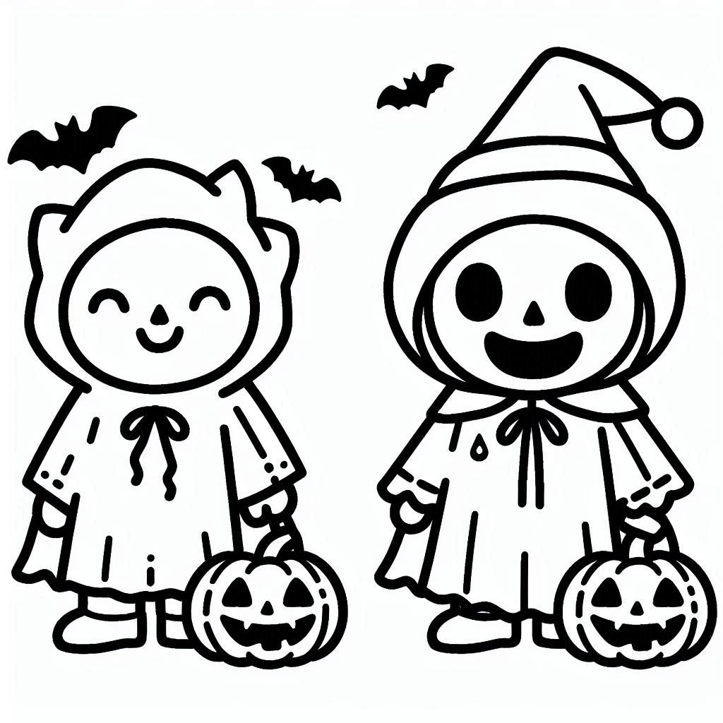 Coloriage Halloween Adultes très mignons