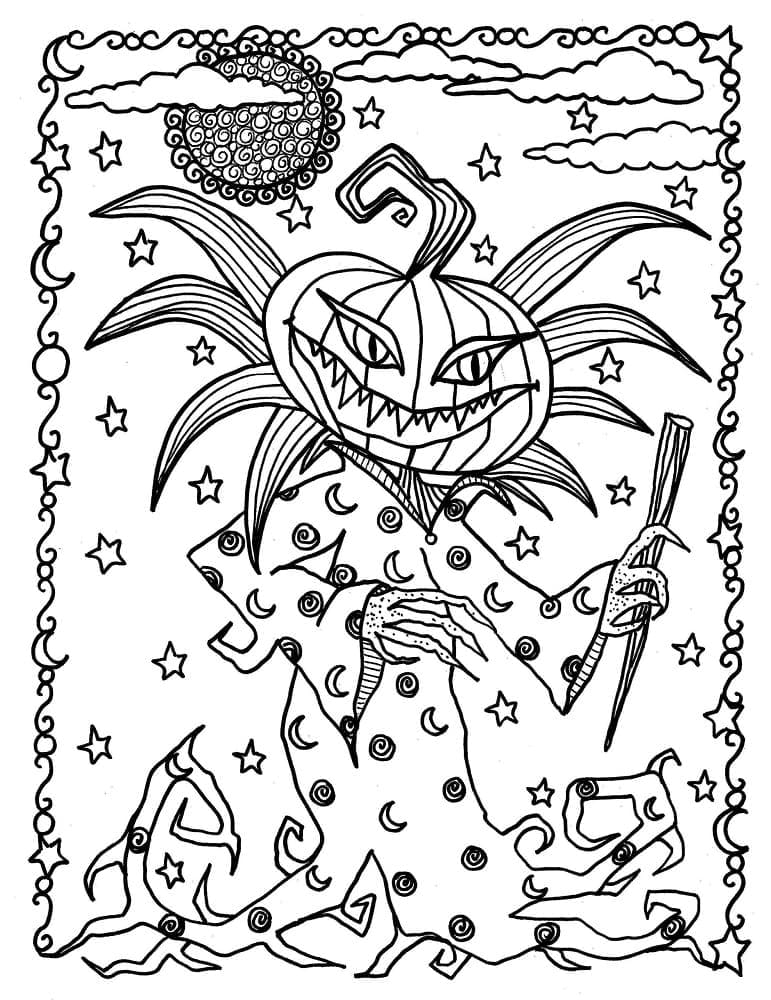 Coloriage Halloween effrayant pour adultes