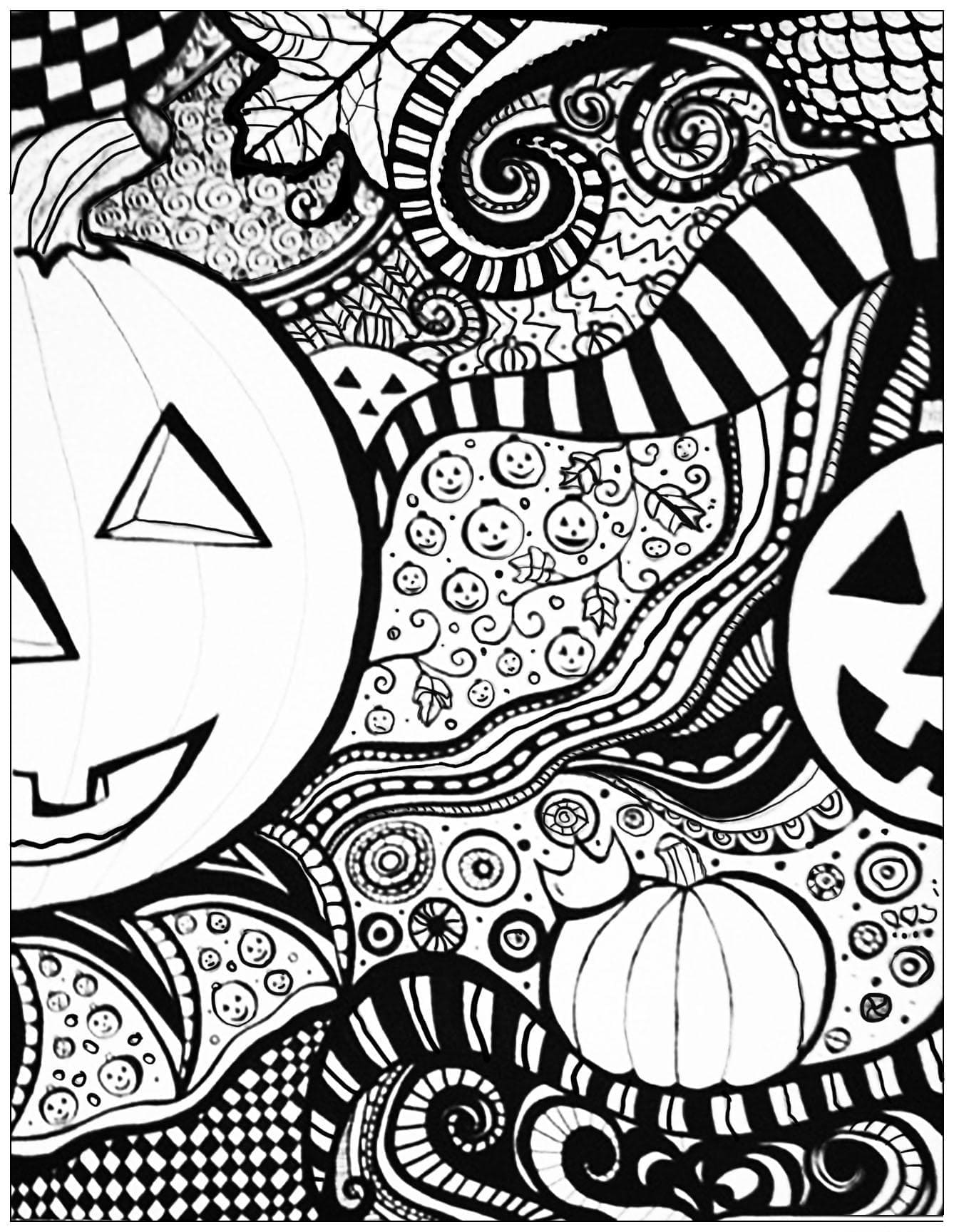 Coloriage Halloween imprimable pour adultes