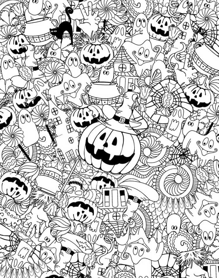 Coloriage Halloween pour adultes à imprimer