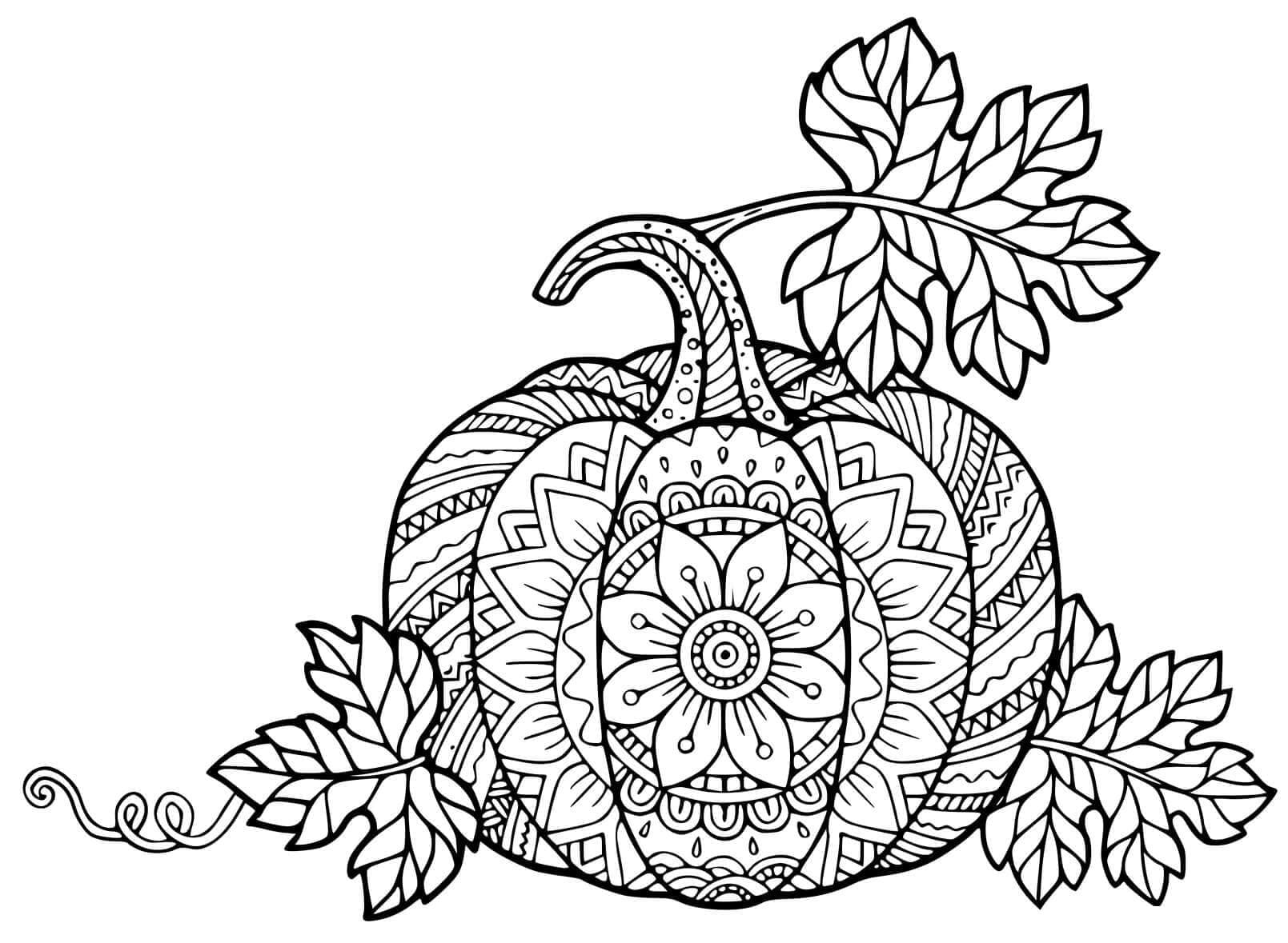 Coloriage Image de citrouille d'Halloween pour adultes