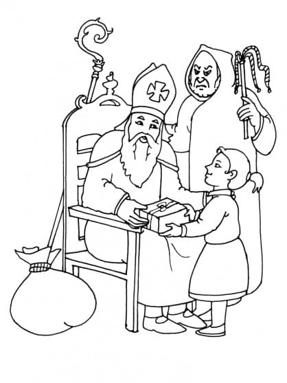 Coloriage Image de Saint Nicolas à imprimer gratuitement