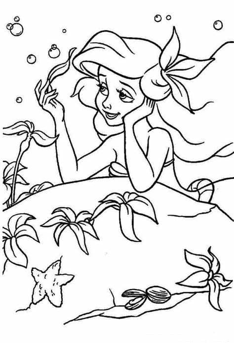 Coloriage Image gratuite de la petite sirène