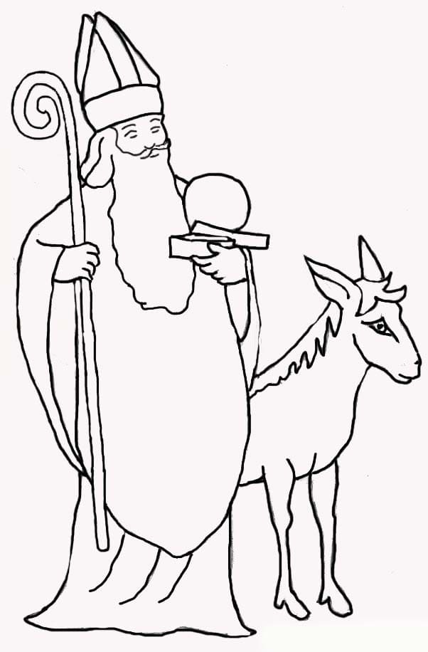 Coloriage Image gratuite de Saint Nicolas