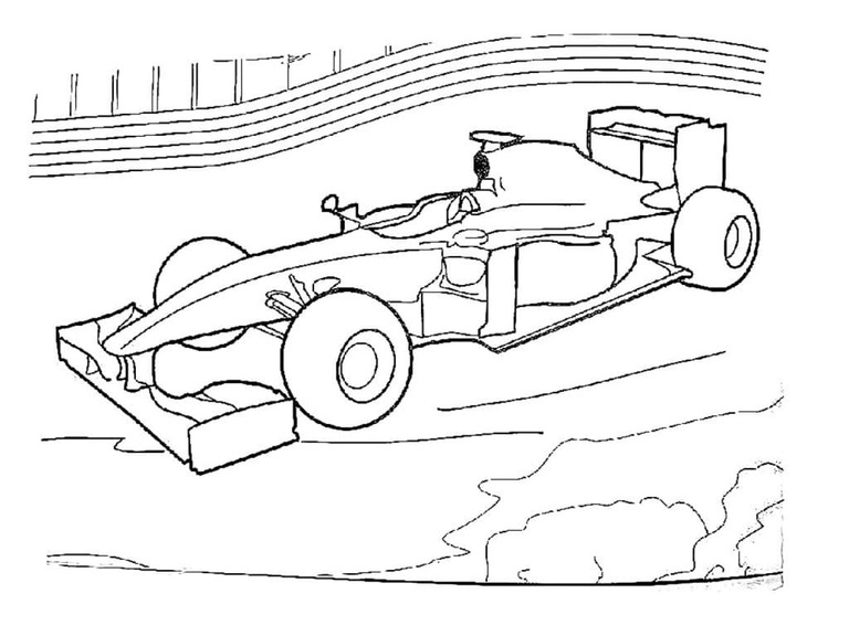 Coloriage imprimable Voiture de Formule 1 à imprimer