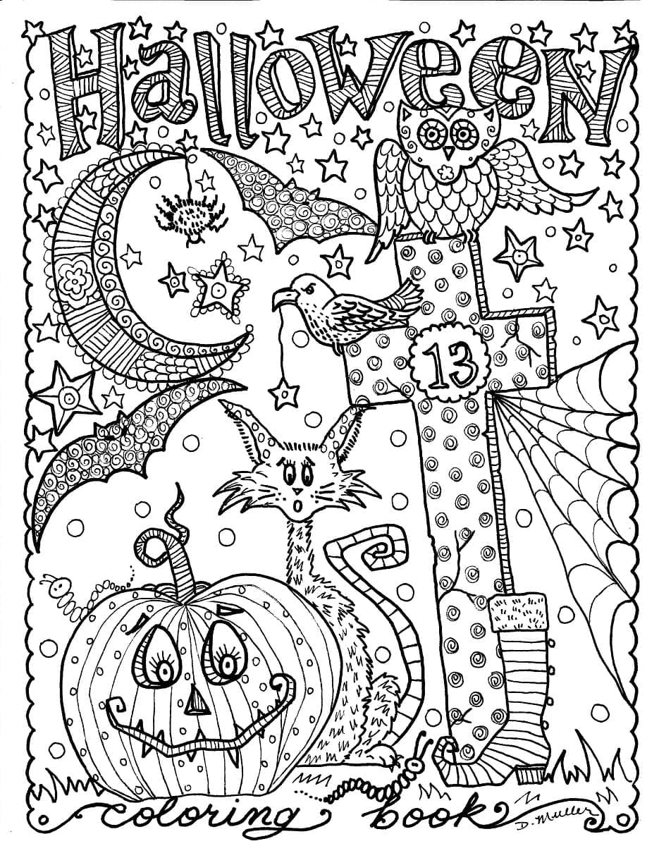 Coloriage Imprimer Halloween pour adultes