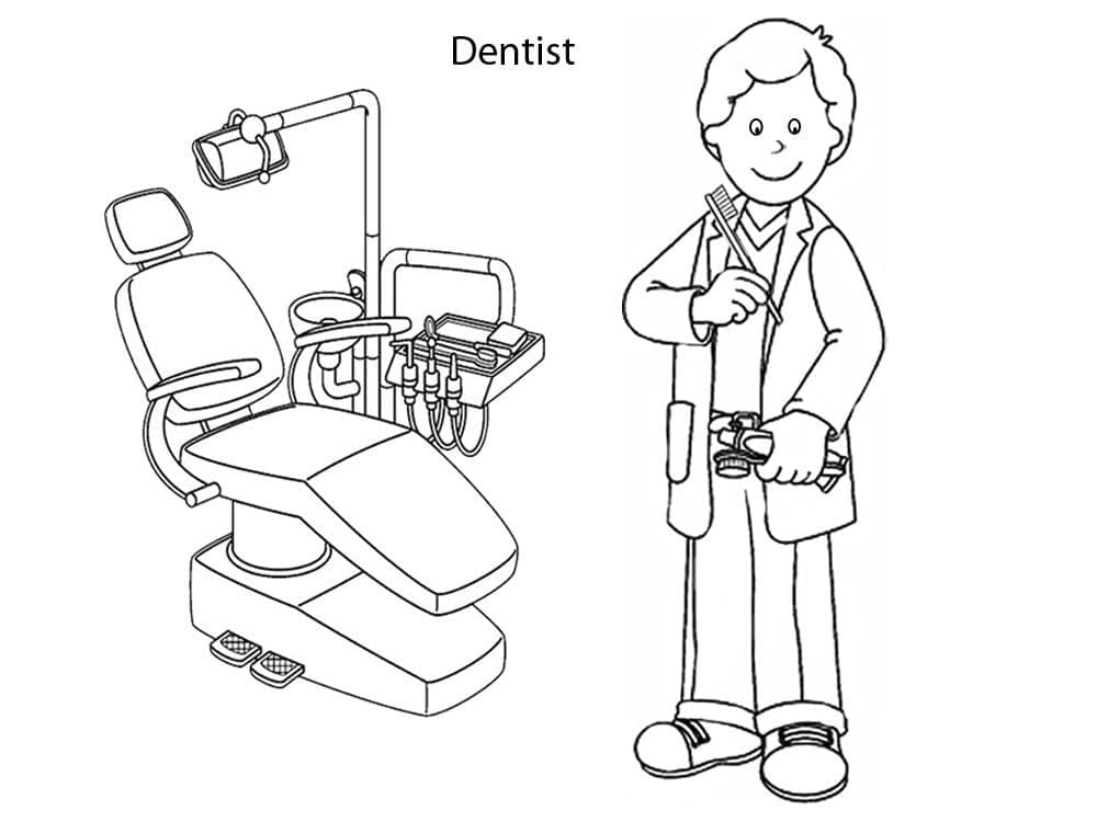 Coloriage Jeune dentiste à imprimer