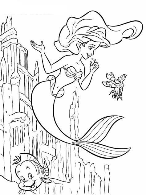 Coloriage Joyeuse Ariel