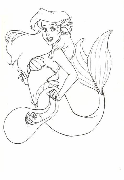 Coloriage La belle Ariel