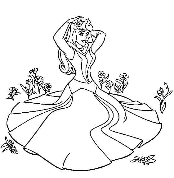 Coloriage La belle princesse Aurore à imprimer