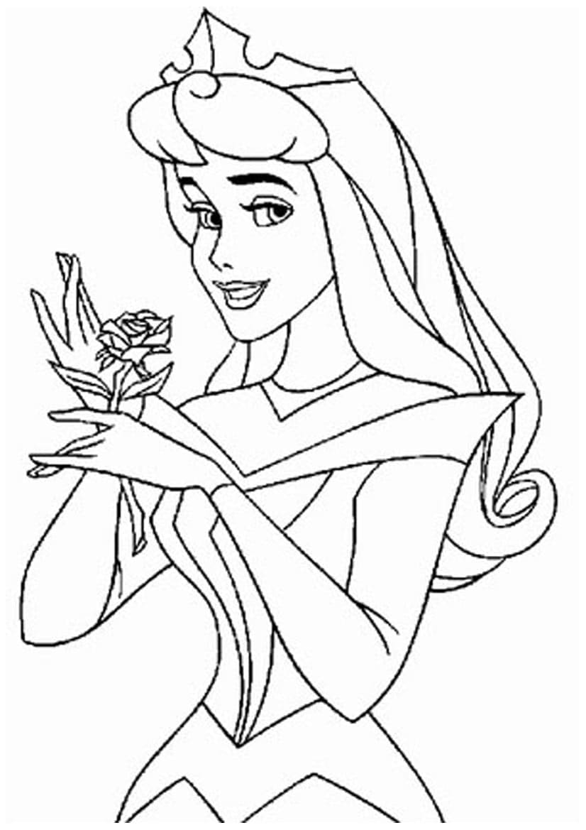 Coloriage La magnifique princesse Aurore à imprimer