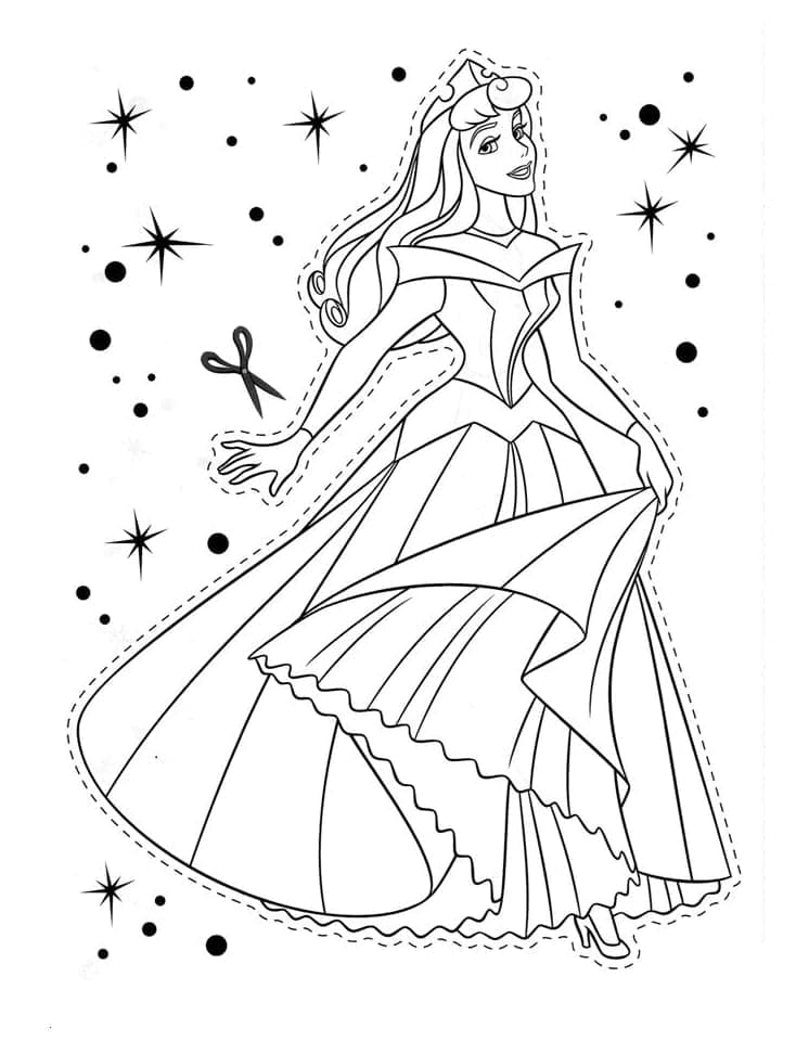 Coloriage La merveilleuse princesse Aurore à imprimer