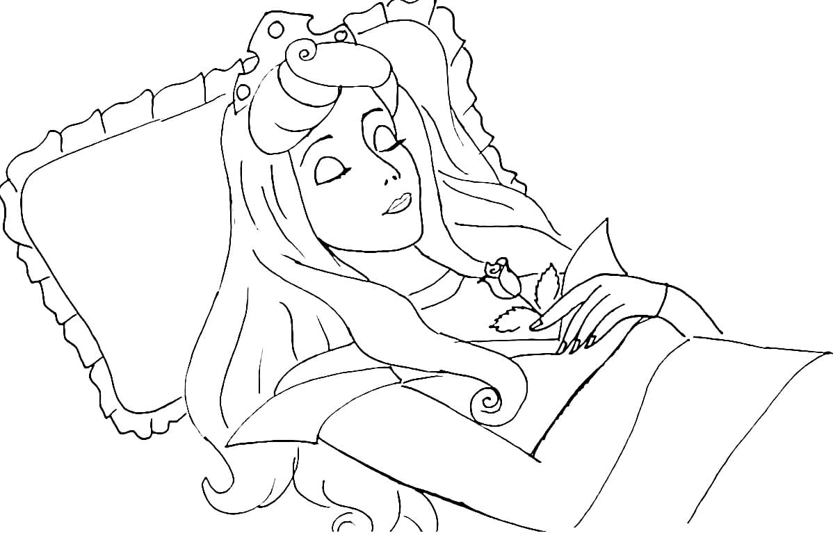 Coloriage La princesse endormie Aurore