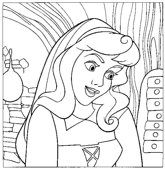 Coloriage L’adorable princesse Aurore à imprimer