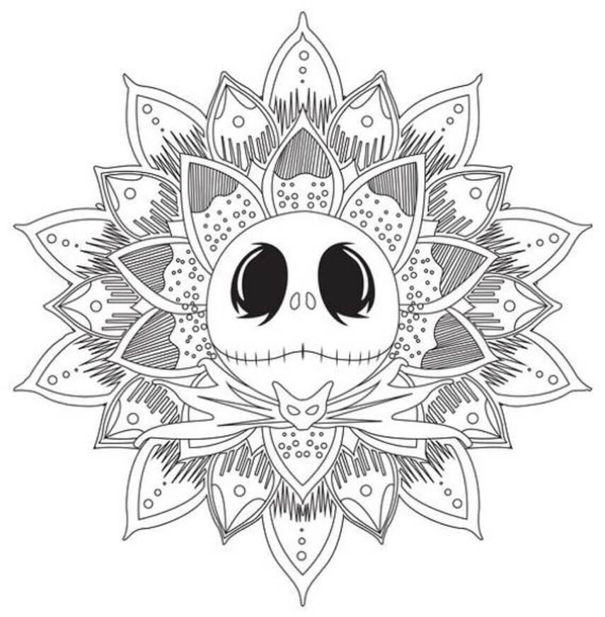 Coloriage Mandala Halloween basique