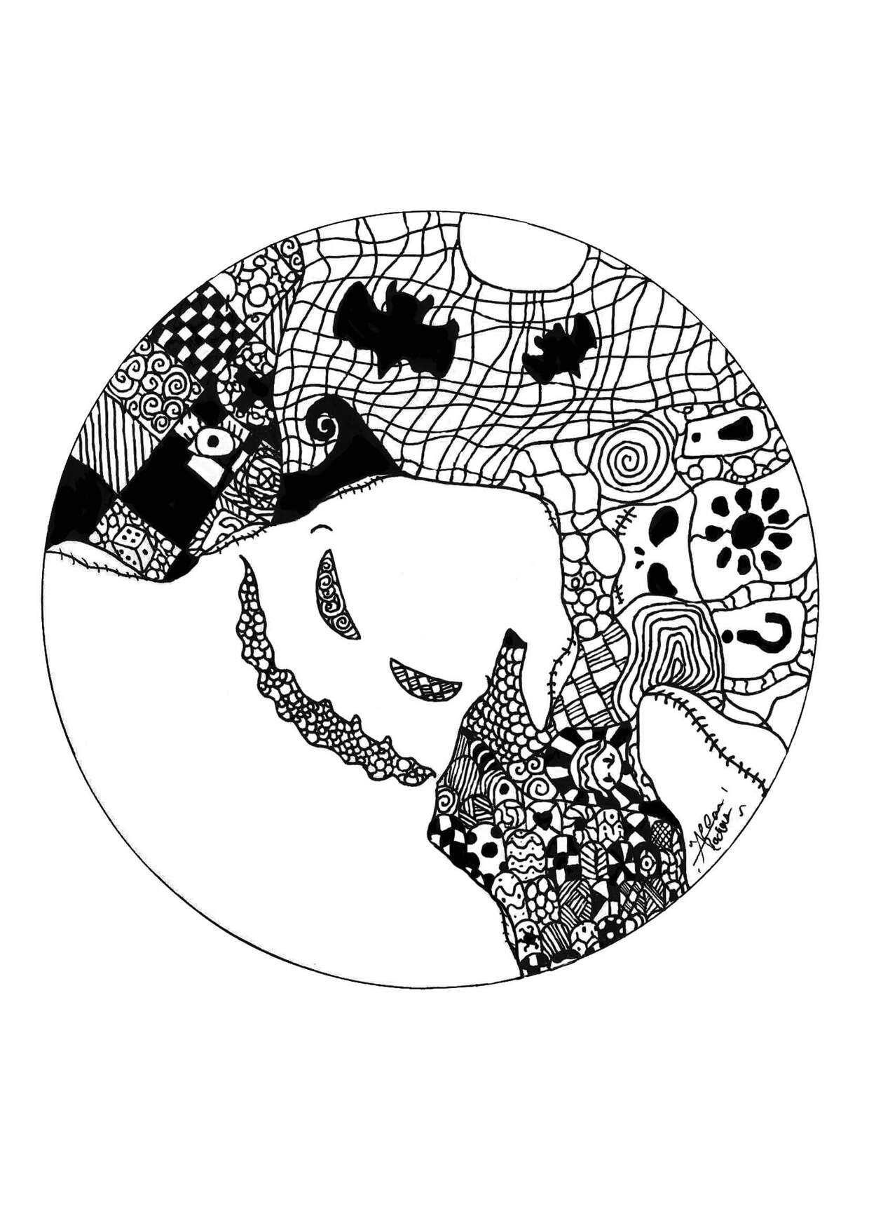 Coloriage Mandalas Halloween normaux