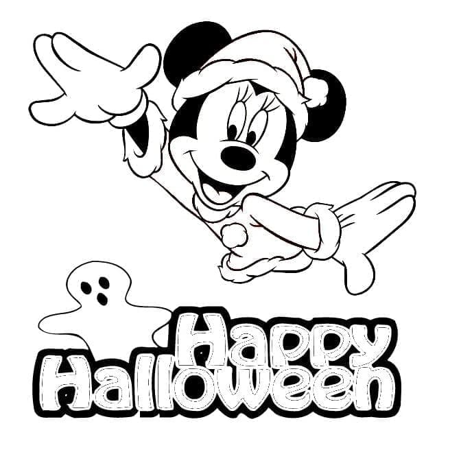 Coloriage Minnie Mouse de Disney pour Halloween