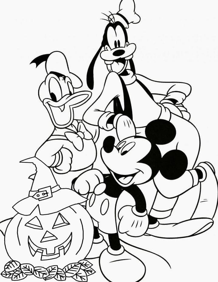 Coloriage Personnages Disney d'Halloween