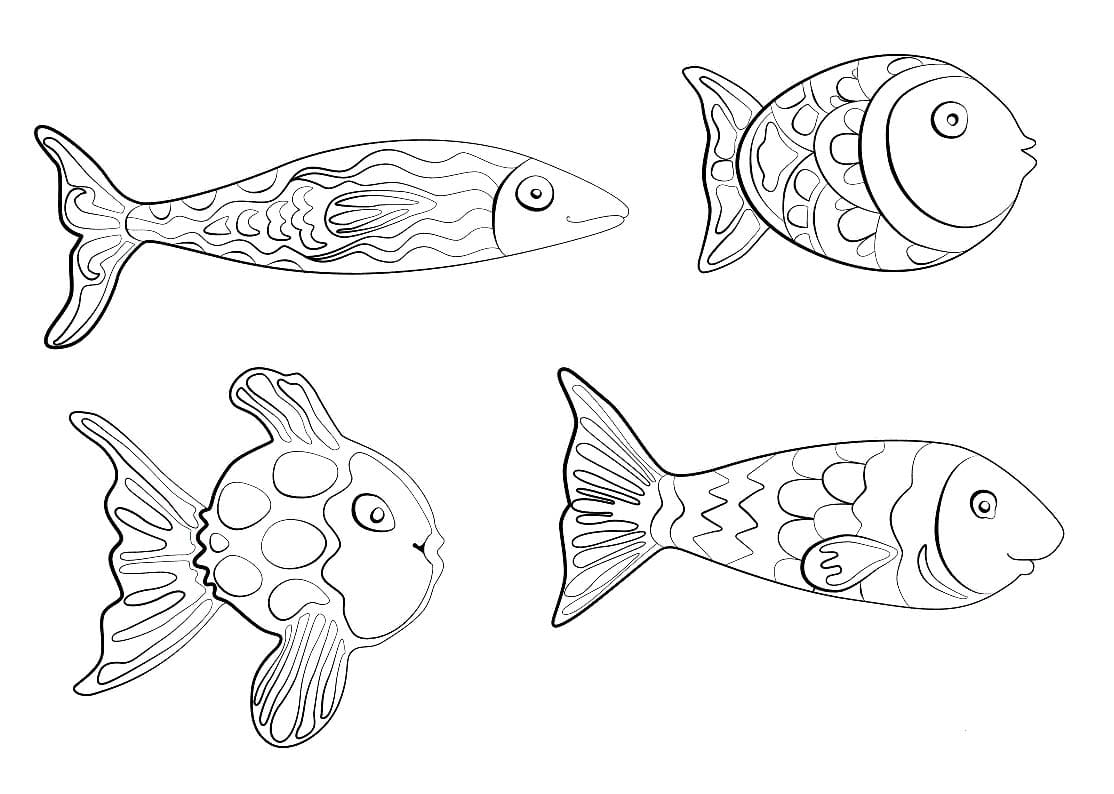 Coloriage Poisson d'avril à imprimer gratuitement