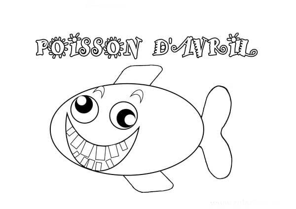 Coloriage Poisson d'avril - feuille 1