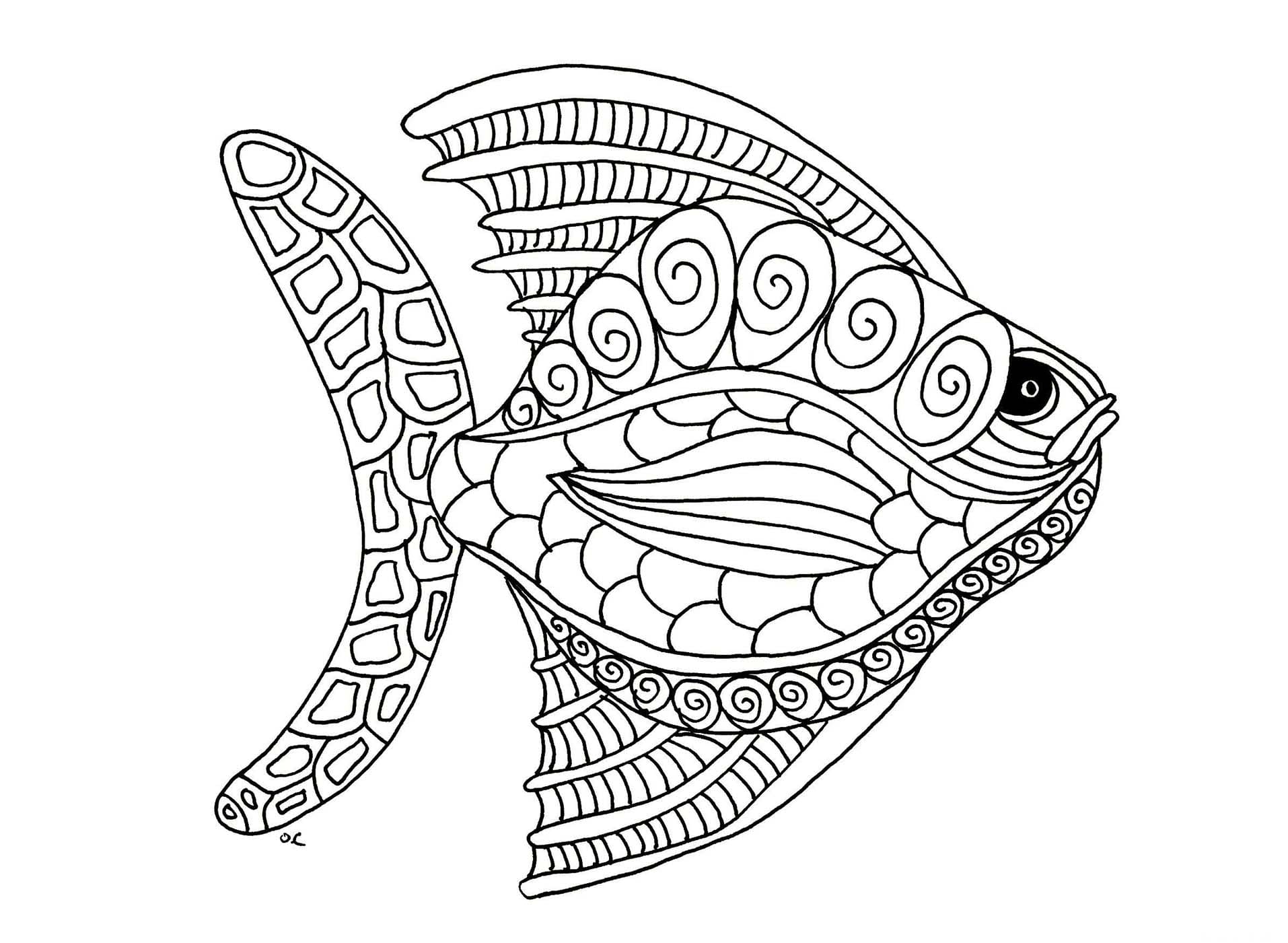 Coloriage Poisson d'avril - feuille 12