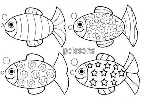 Coloriage Poisson d'avril - feuille 2