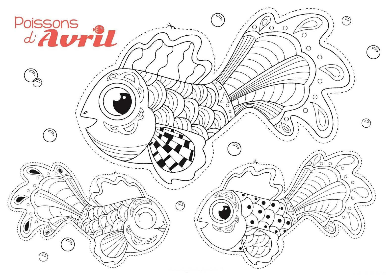 Coloriage Poisson d'avril - feuille 8