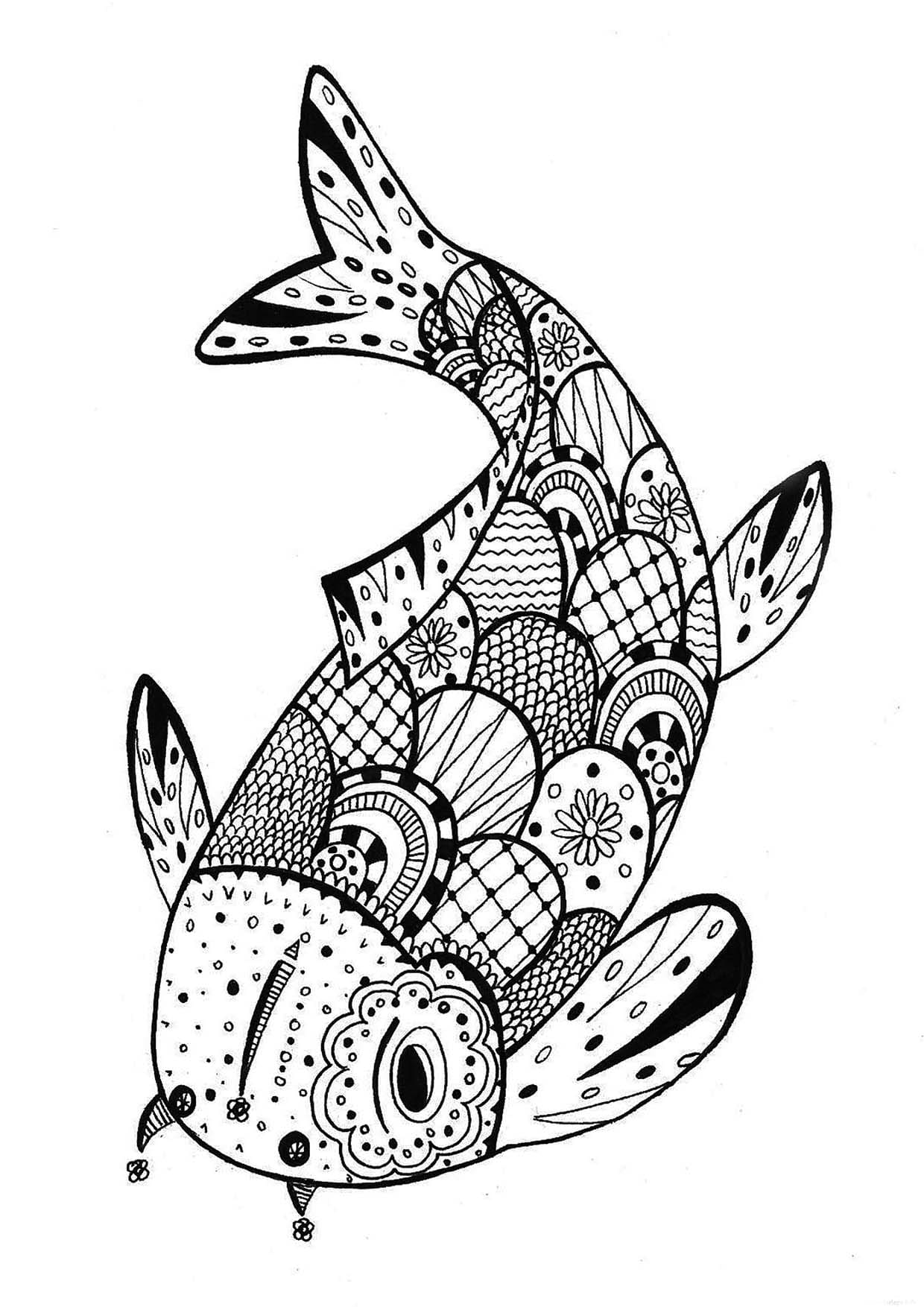 Coloriage Poisson d'avril - feuille 9