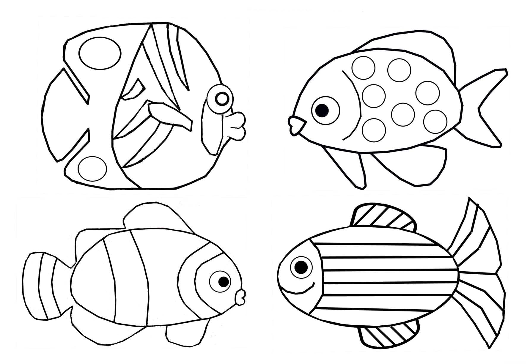 Coloriage Poisson d'avril gratuit et facile