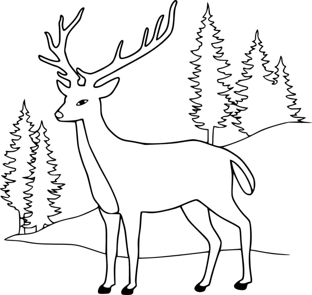 Coloriage Renne de Noël – Page 1 à imprimer