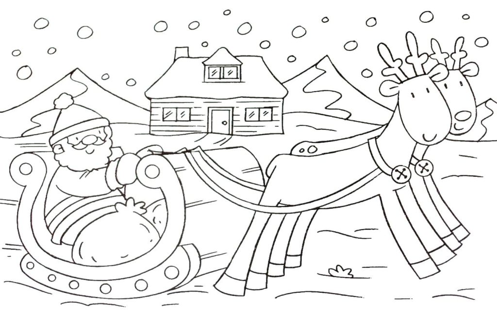 Coloriage Renne de Noël – Page 11 à imprimer