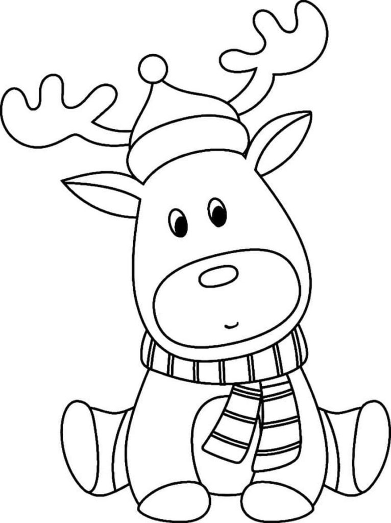 Coloriage Renne de Noël – Page 13 à imprimer