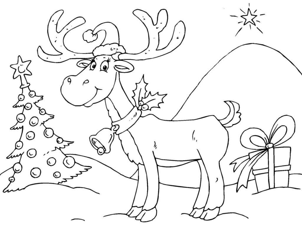 Coloriage Renne de Noël – Page 16 à imprimer