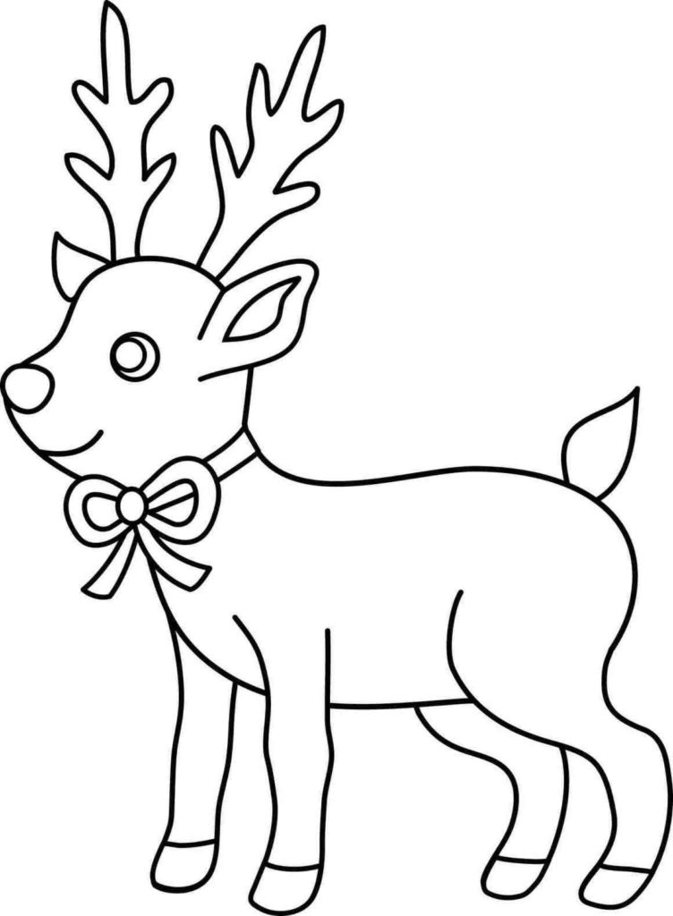 Coloriage Renne de Noël – Page 23 à imprimer