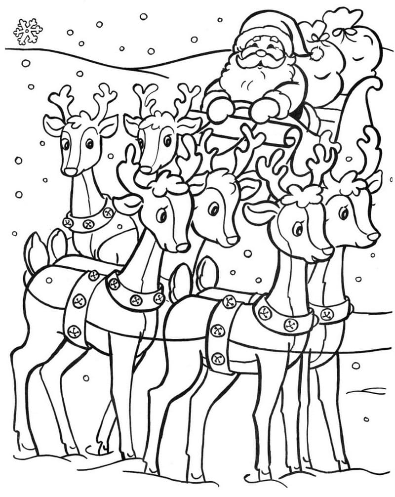 Coloriage Renne de Noël – Page 29 à imprimer