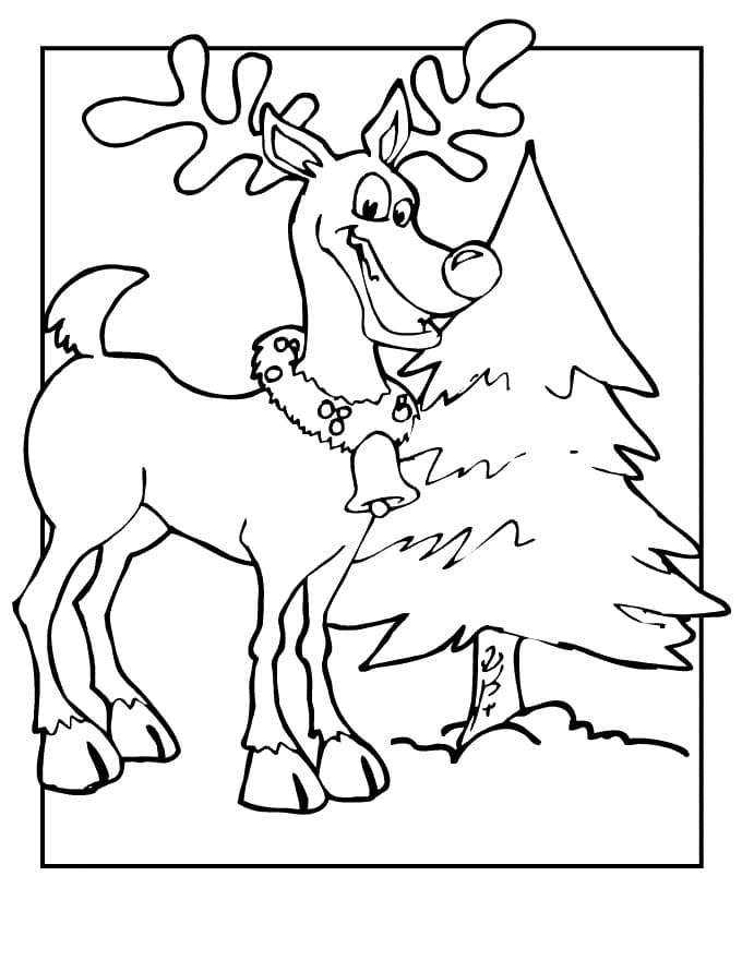 Coloriage Renne de Noël – Page 3 à imprimer