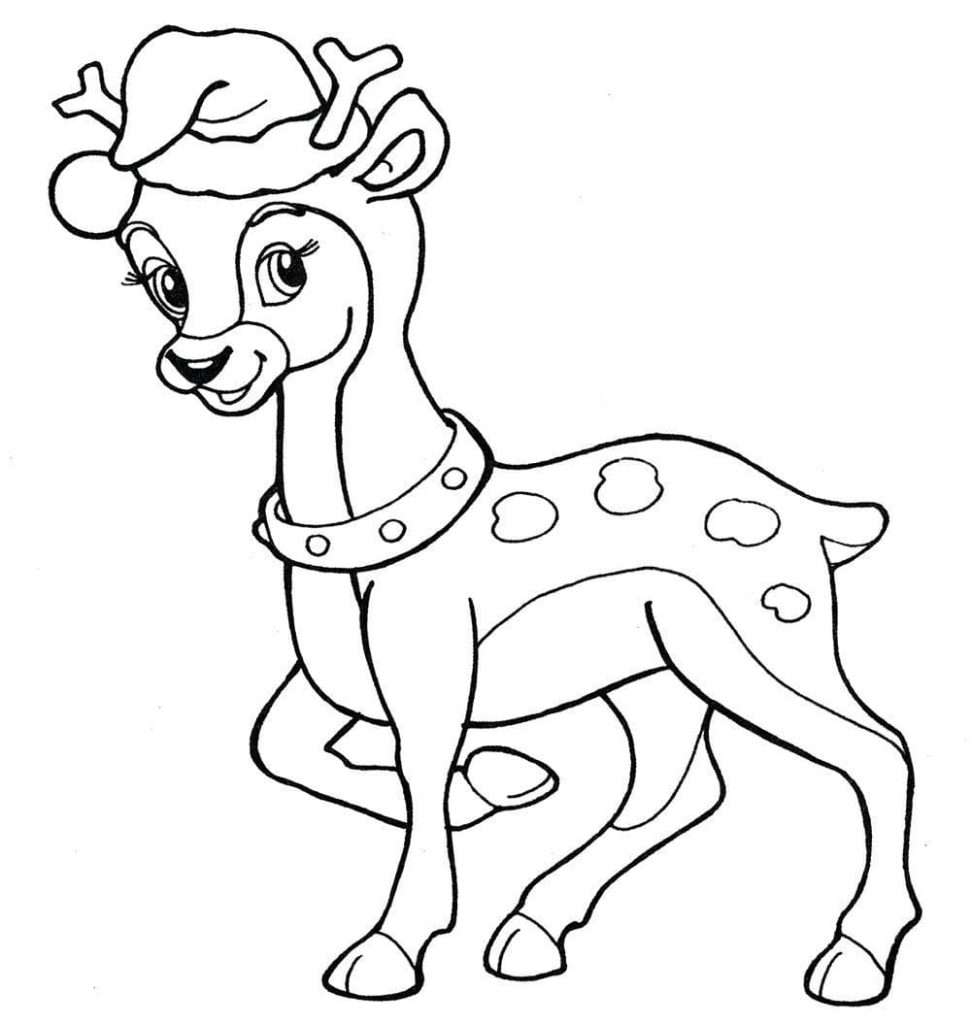 Coloriage Renne de Noël – Page 4 à imprimer