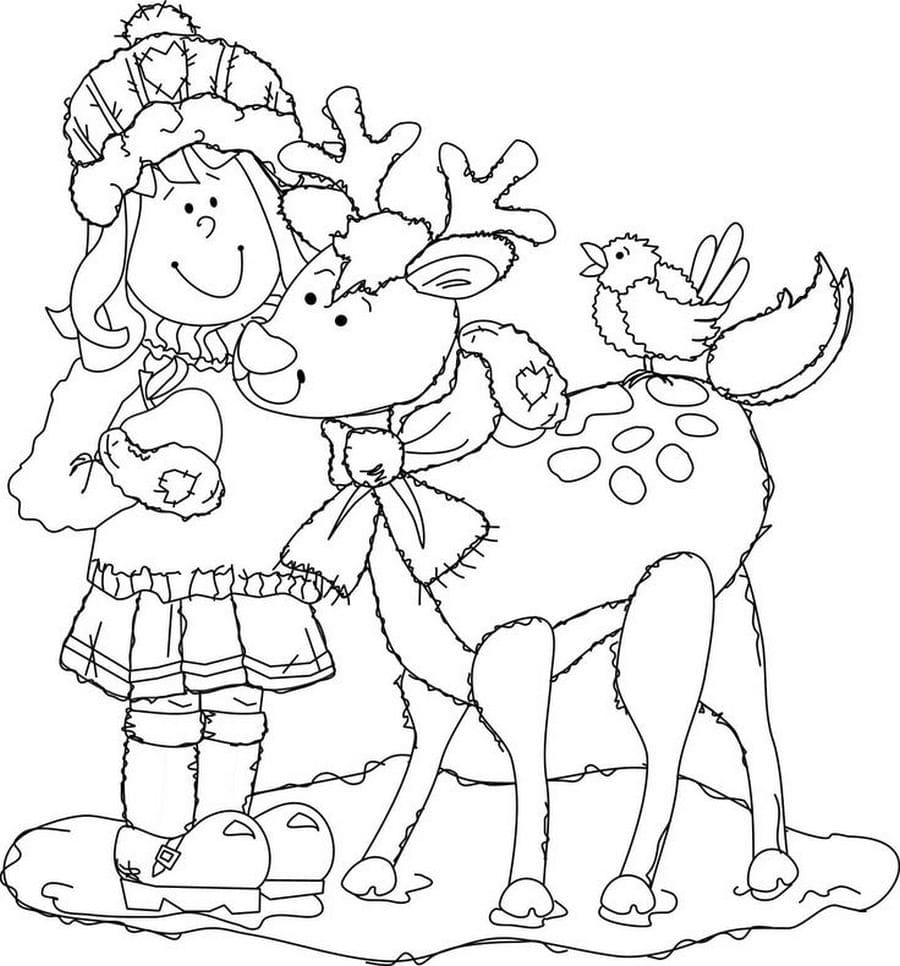 Coloriage Renne de Noël – Page 6 à imprimer