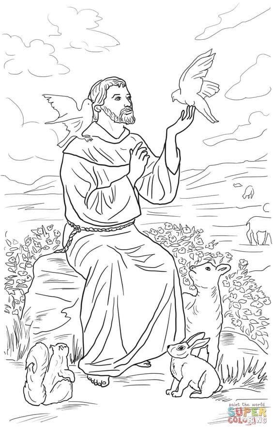 Coloriage Saint Joseph facile