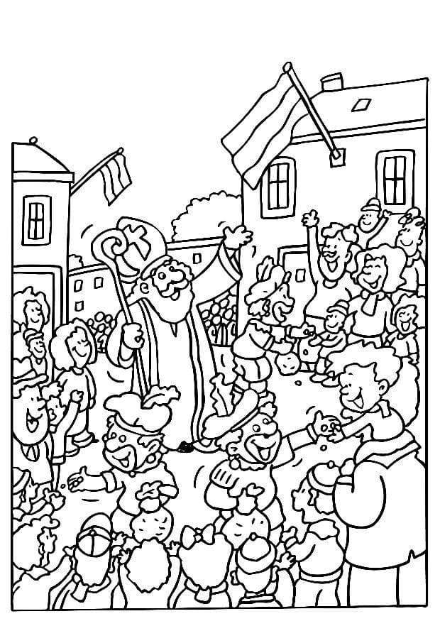 Coloriage Saint Nicolas adorable