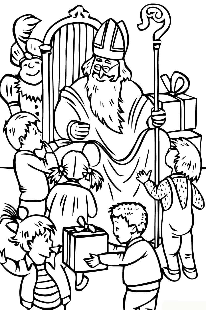 Coloriage Saint Nicolas basique