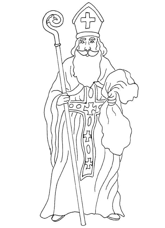 Coloriage Saint Nicolas de base