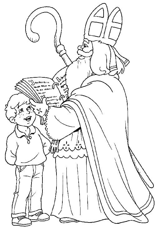 Coloriage Saint Nicolas drôle