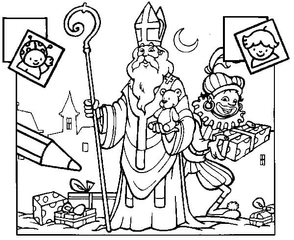 Coloriage Saint Nicolas facile