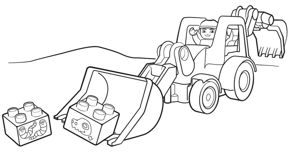 Coloriage Tractopelle travail