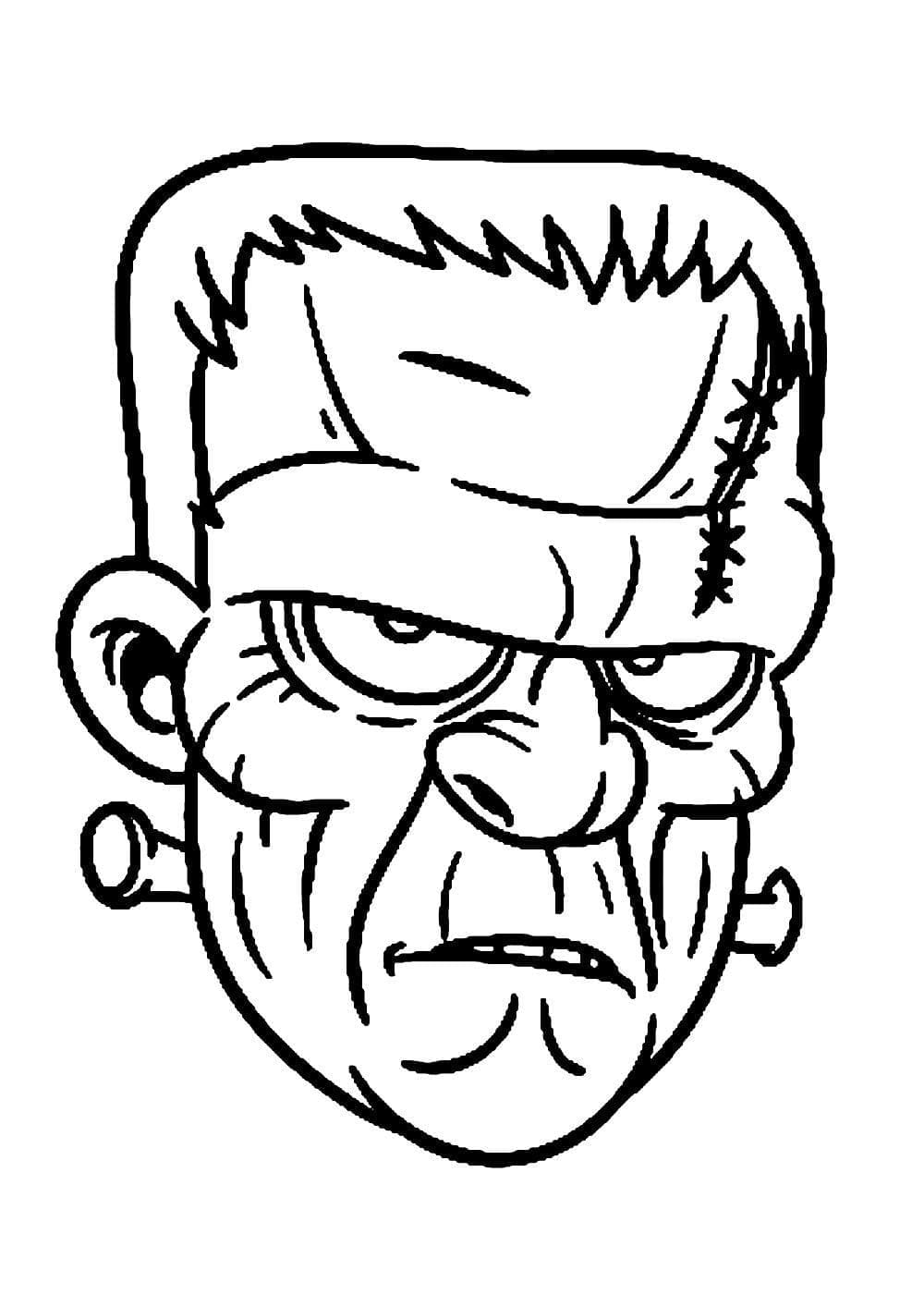 Coloriage Visage de Frankenstein Gratuit