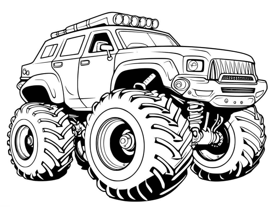 Coloriage Voiture 4x4 - Feuille 12