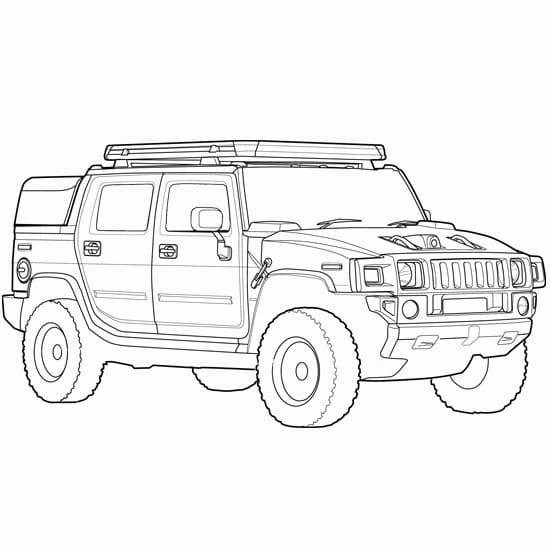 Coloriage Voiture 4x4 - Feuille 5